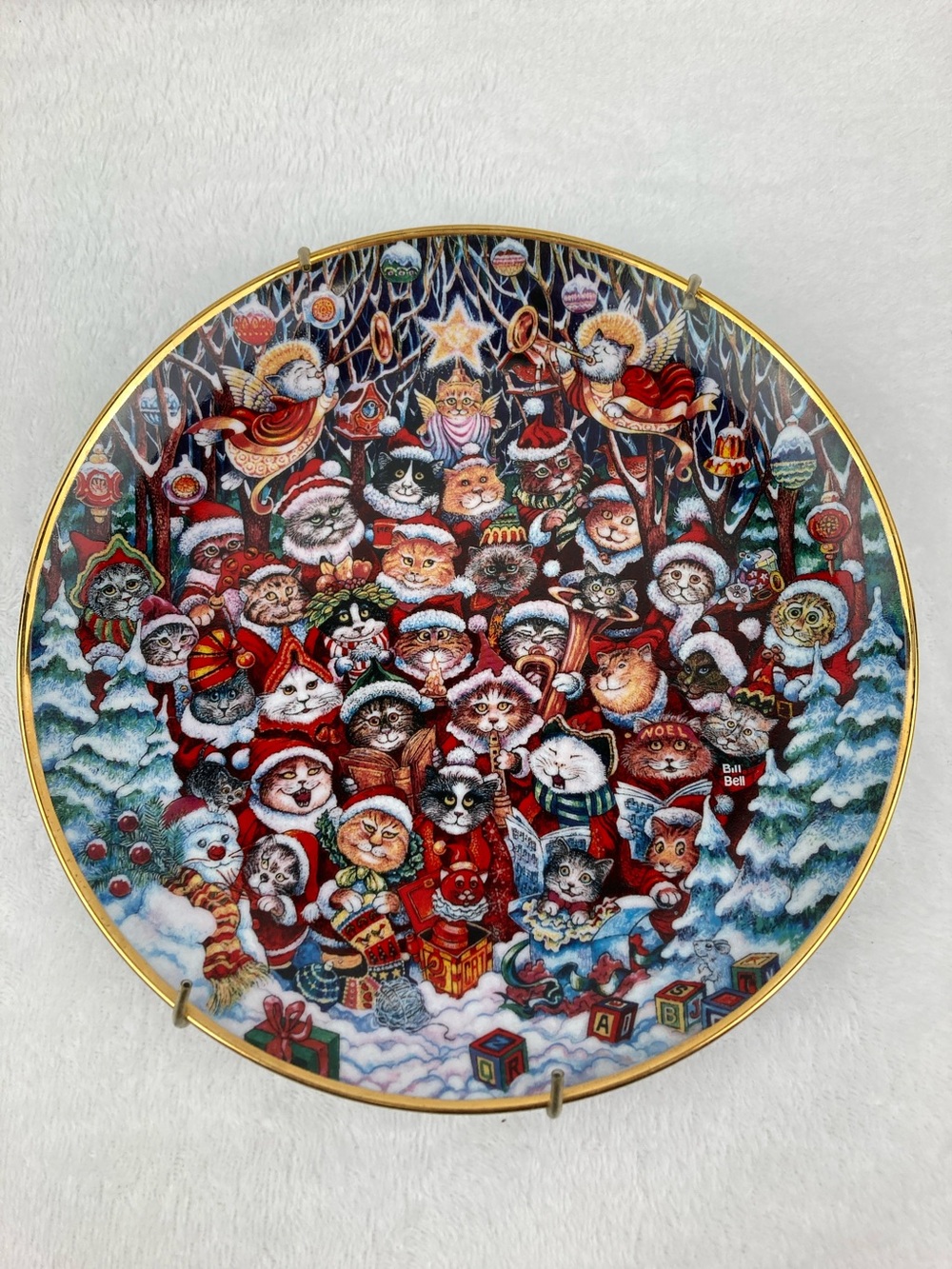 Franklin Mint Heirloom Santa Claws by Bill Bell Decorative Plate 8”